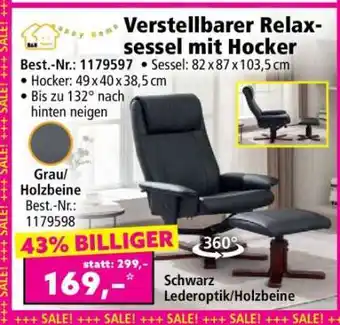 Verstellbarer Relaxsessel mit Hocker