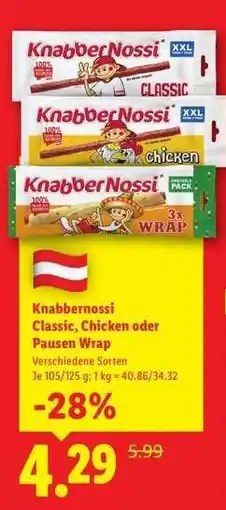 Lidl Knabbernossi Classic, Chicken oder Pausen Wrap Angebot