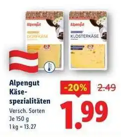 Lidl Alpengut Käsespezialitäten Angebot