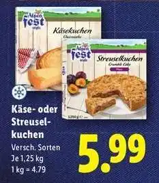 Lidl Käse- oder Streuselkuchen Angebot