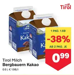 MPreis Tirol Milch Bergbauern Kakao Angebot