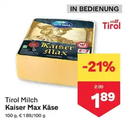 MPreis Tirol Milch Kaiser Max Käse Angebot