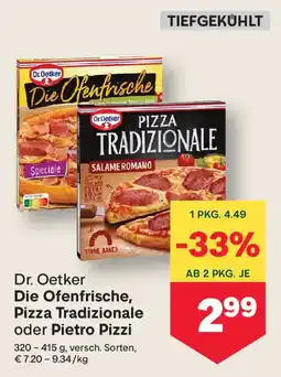 MPreis Dr. Oetker Die Ofenfrische, Pizza Tradizionale oder Pietro Pizzi Angebot