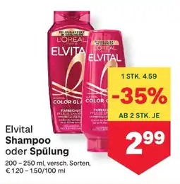 MPreis Elvital Shampoo oder Spülung Angebot