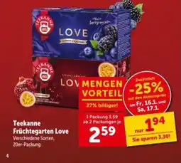 Interspar Teekanne Früchtegarten Love Angebot