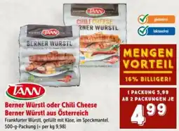Interspar Berner Würstl oder Chili Cheese Berner Würstl Angebot