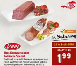Interspar Tirol Kantwurst oder Polnische Spezial Angebot