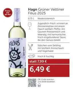 Interspar Hagn Grüner Veltliner Filius 2025 Angebot
