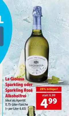 Interspar La Gioiosa Sparkling oder Sparkling Rosé Alkoholfrei Angebot