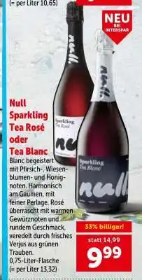 Interspar Null Sparkling Tea Rosé oder Tea Blanc Angebot