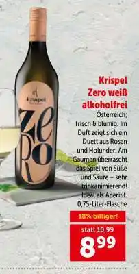 Interspar Krispel Zero weiß alkoholfrei Angebot