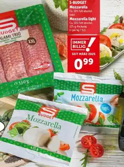 Interspar S-BUDGET Mozzarella Angebot