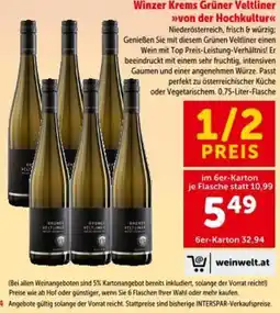 Interspar Winzer Krems Grüner Veltliner von der Hochkultur Angebot