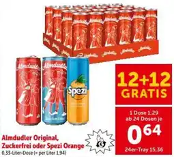 Interspar Almdudler Original, Zuckerfrei oder Spezi Orange Angebot