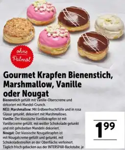 Interspar Gourmet Krapfen Bienenstich, Marshmallow, Vanille oder Nougat Angebot
