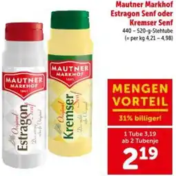 Interspar Mautner Markhof Estragon Senf oder Kremser Senf Angebot