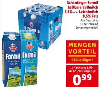Interspar Schärdinger Formil haltbare Vollmilch 3,5% oder Leichtmilch 0,5% Fett Angebot