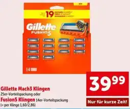 Interspar Gillette Mach3 Klingen oder Fusion5 Klingen Angebot