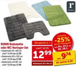 Interspar RUBIN Badematte oder WC-Vorleger-Set Angebot