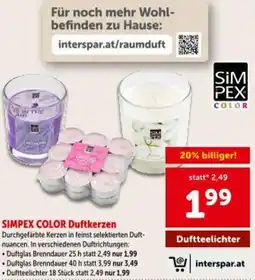 Interspar SIMPEX COLOR Duftkerzen Angebot