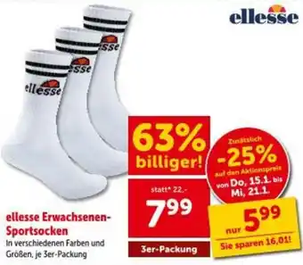 Interspar ellesse Erwachsenen- Sportsocken Angebot