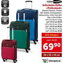 Interspar NEW YORK Softschalen-Koffer Professional Angebot