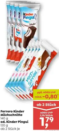 ADEG Ferrero Kinder Milchschnitte od. Kinder Pingui Angebot
