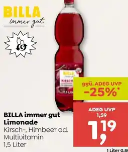 ADEG BILLA immer gut Limonade Angebot