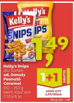 ADEG Kelly's Snips od. Donuts Peanut& Caramel Angebot