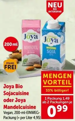 Interspar Joya Bio Sojacuisine oder Joya Mandelcuisine Angebot