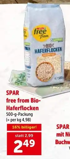 Interspar Spar free from bio- haferflocken Angebot