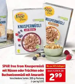 Interspar Spar free from knuspermüsli Angebot