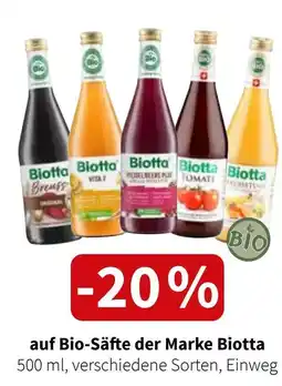 Der Grissemann Auf bio-säfte der marke biotta Angebot