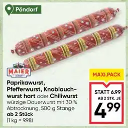 Maximarkt Paprikawurst, Pfefferwurst, Knoblauchwurst hart oder Chiliwurst Angebot