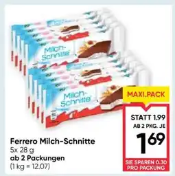 Maximarkt Ferrero Milch-Schnitte Angebot