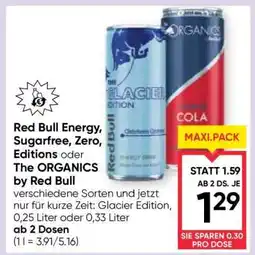 Maximarkt Red Bull Energy, Sugarfree, Zero, Editions oder The ORGANICS by Red Bull Angebot