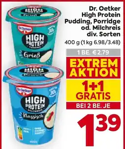 Billa High Protein Pudding, Porridge od. Milchreis Angebot