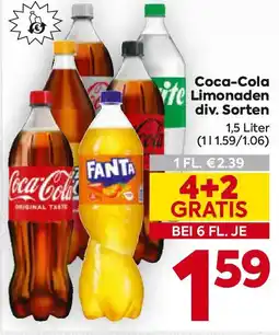 Billa Coca-Cola Limonaden Angebot
