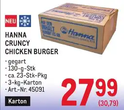 Metro Hanna cruncy chicken burger Angebot