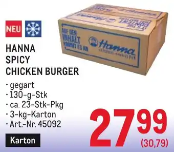 Hanna spicy chicken burger