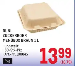 Metro Duni zuckerrohr menübox braun Angebot