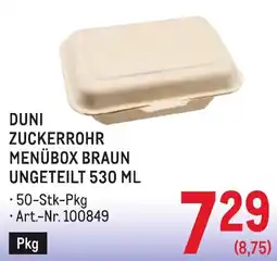 Metro Duni zuckerrohr menübox braun ungeteilt Angebot