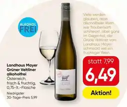 Spar Landhaus Mayer Grüner Veltliner alkoholfrei Angebot