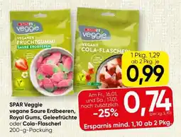 Spar SPAR Veggie vegane Saure Erdbeeren, Royal Gums, Geleefrüchte oder Cola-Flascherl Angebot