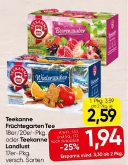 Spar Teekanne Früchtgarten Tee Angebot