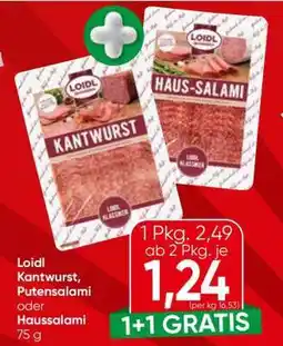 Spar Loidl Kantwurst, Putensalami oder Haussalami Angebot