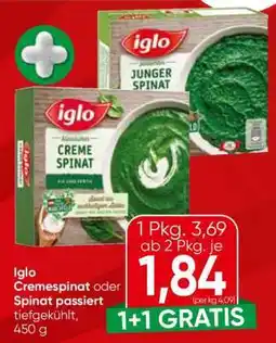 Spar iglo Cremespinat oder Spinat passiert Angebot