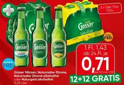 Spar Gösser Märzen, Naturradler Zitrone, Naturradler Zitrone alkoholfrei oder Naturgold alkoholfrei Angebot
