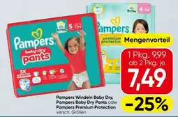 Spar Pampers Windeln Baby Dry, Pampers Baby Dry Pants oder Pampers Premium Protection Angebot