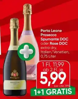 Eurospar Porta Leone Prosecco Spumante DOC oder Rosé DOC Angebot